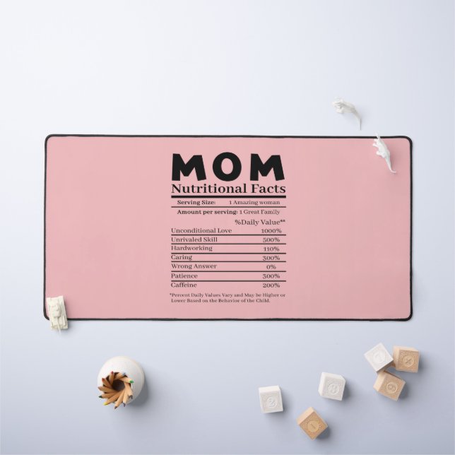Mum Nutritional Facts Desk Mat (Kids Table)