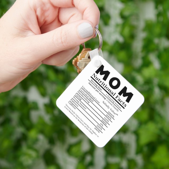 Mum Nutritional Facts Key Ring (Hand)