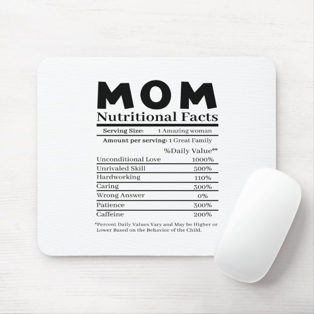 Mum Nutritional Facts Mouse Pad (With Mouse)