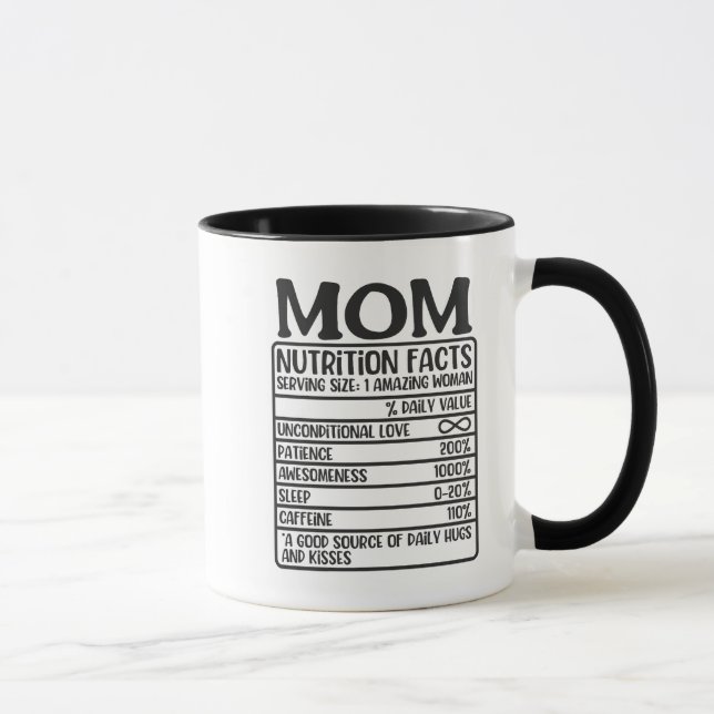 Mum Nutritional Label Mug (Right)