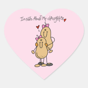 Mum - Nuts About My Daughter T-shirts and Gifts Heart Sticker