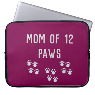 Mum of 12 paws laptop sleeve