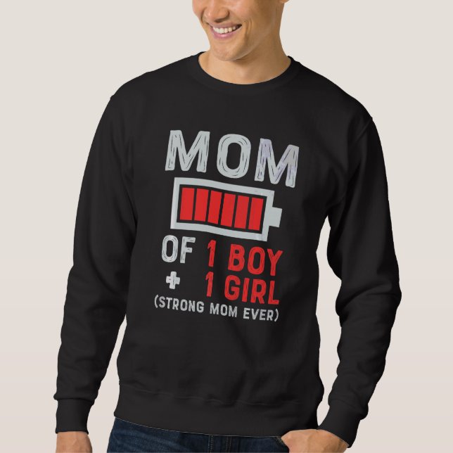 Mum Of 1 Boy  From Daughter Or Son Mother Day  1 Sweatshirt (Front)