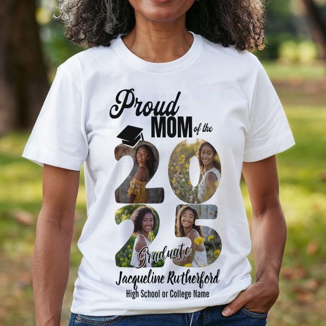 Mum of 2025 Graduate T-Shirt (Mom of 2025 Graduate T-Shirt African American Woman)