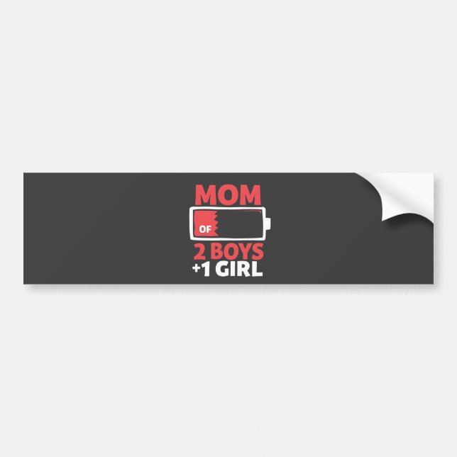 Mum of 2 Boys 1 Girl Pregnancy Mothers day  Bumper Sticker (Front)