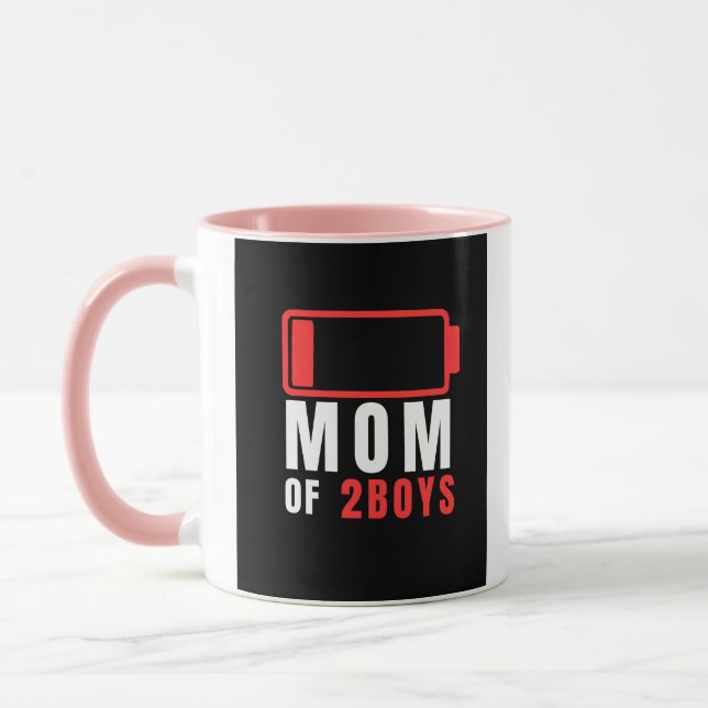 Mum Of 2 Boys Funny Mother’s Day Mug (Left)