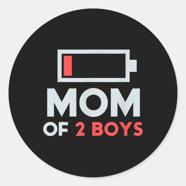 Mum Of 2 Boys Gift From Son Mothers Day Birthday  Classic Round Sticker (Front)