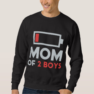 Mum of 2 Boys Gift from Son Mothers Day Birthday W Sweatshirt