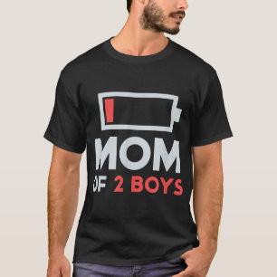 Mum of 2 Boys Gift from Son Mothers Day Birthday W T-Shirt