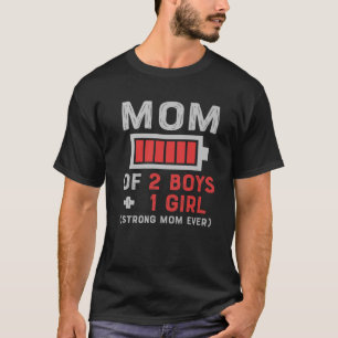 Mum Of 2 Boys Gifts From Daughter Or Son Mother Da T-Shirt