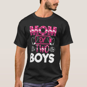 Mum Of 2 Boys Happy Mother's Day Mummy Outfit Birt T-Shirt