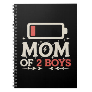 Mum Of 2 Boys Low Battery Funny Mother's Day Notebook