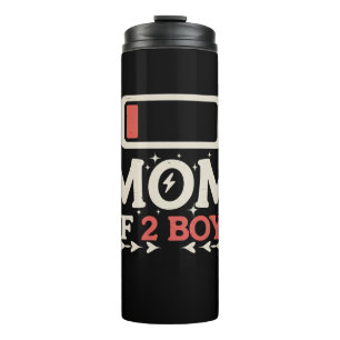 Mum Of 2 Boys Low Battery Funny Mother's Day Thermal Tumbler