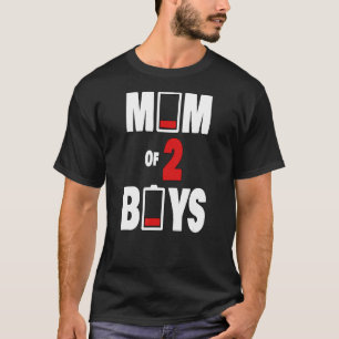 Mum Of 2 Boys Mothers Day Moms Mama Twins Mommas T-Shirt