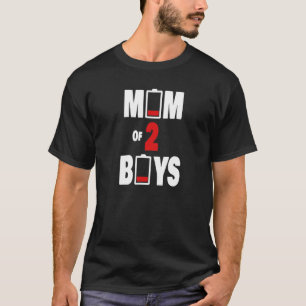 Mum Of 2 Boys  Mothers Day Moms Mama Twins Mommas  T-Shirt
