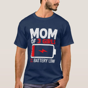 Mum of 3 Girls Shirt Gift from Daughter Mothers Da