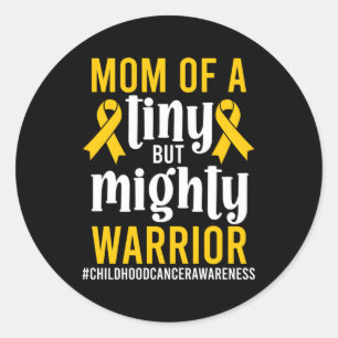 Mum Of A Childhood Cancer Warrior Childhood Cancer Classic Round Sticker