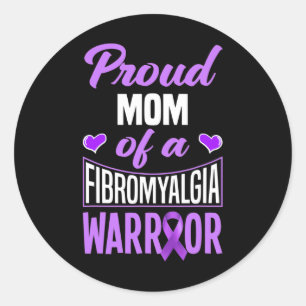Mum Of A Fibromyalgia Warrior  Classic Round Sticker