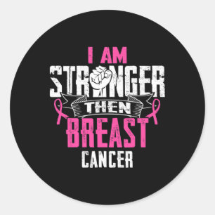 Mum Of A Fighter Support Squad Breast Cancer Ribbo Classic Round Sticker