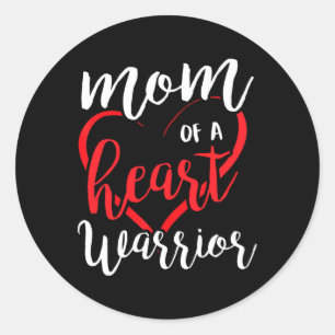 Mum Of A Heart Warrior Chd Heart Disease Awareness Classic Round Sticker