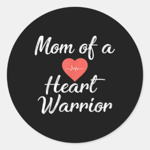 Mum Of A Heart Warrior Pride Awareness Classic Round Sticker