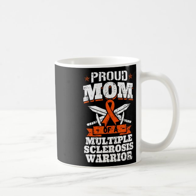 Mum Of A Multiple Sclerosis Warrior Ms Ribbon Moth Coffee Mug (Right)