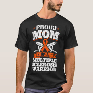 Mum Of A Multiple Sclerosis Warrior Ms Ribbon Moth T-Shirt