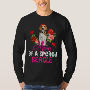 Mum Of A Spoiled Beagle Cute Beagle Dog Bow Tie Fl T-Shirt