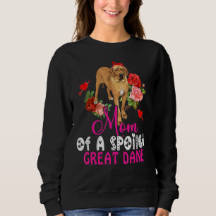 Mum Of A Spoiled Great Dane Cute Great Dane Bow Ti Sweatshirt