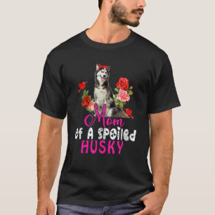 Mum Of A Spoiled Husky Cute Husky Dog Bow Tie Flow T-Shirt