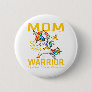 Mum Of A Warrior Childhood Cancer Awareness 6 Cm Round Badge