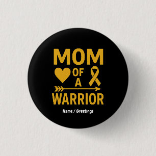 Mum of a Warrior Childhood Cancer Awareness Design 3 Cm Round Badge