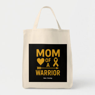 Mum of a Warrior Childhood Cancer Awareness Design Tote Bag