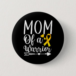 Mum Of A Warrior Childhood Cancer Awareness Suppor 6 Cm Round Badge