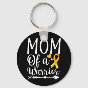 Mum Of A Warrior Childhood Cancer Awareness Suppor Key Ring