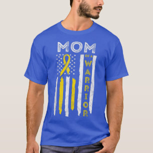 Mum of A Warrior Childhood Cancer Awareness Vintag T-Shirt