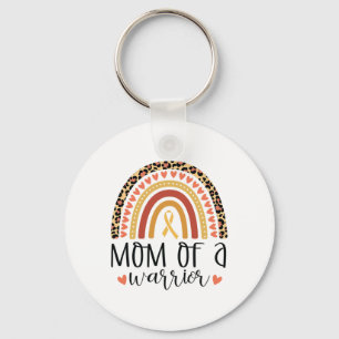 Mum Of A Warrior Childhood Cancer Leopard Print Ra Key Ring