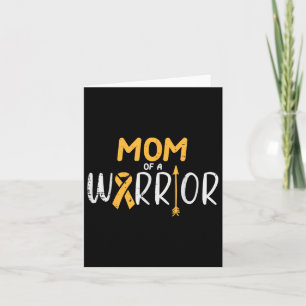 Mum Of A Warrior Childhood Cancer Ribbon Awareness Card