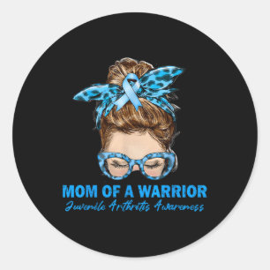 Mum Of A Warrior Juvenile Arthritis Awareness Classic Round Sticker