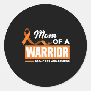 Mum Of A Warrior Rsd Crps Awareness Classic Round Sticker