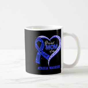 Mum Of An Ataxia Warrior Blue Ribbon Matching Fami Coffee Mug