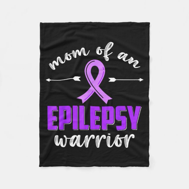 Mum of an epilepsy warrior epilepsy awareness fleece blanket (Front)