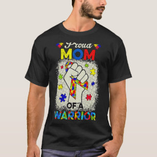 Mum Of Autism Awareness Warrior Support T-Shirt