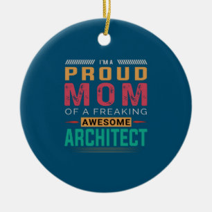 Mum Of Awesome Architect Ceramic Ornament