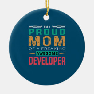 Mum Of Awesome Developer Ceramic Ornament