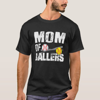 Mum Of Ballers Funny Baseball Softball Game Mother T-Shirt