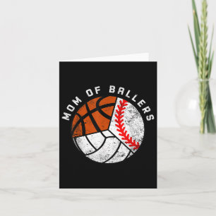 Mum Of Ballers Funny Baseball Volleyball Basketbal Card