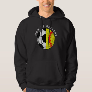 Mum Of Ballers   Soccer Softball Mum Hoodie