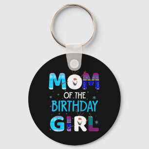 Mum Of Birthday Girl Family Party Snowman Cute Fun Key Ring