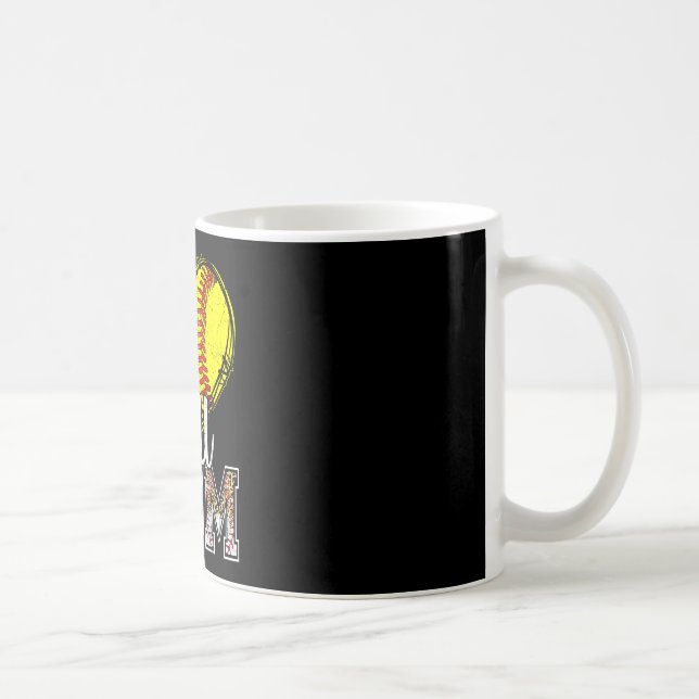 Mum of both ball mum half softball half baseball  coffee mug (Right)